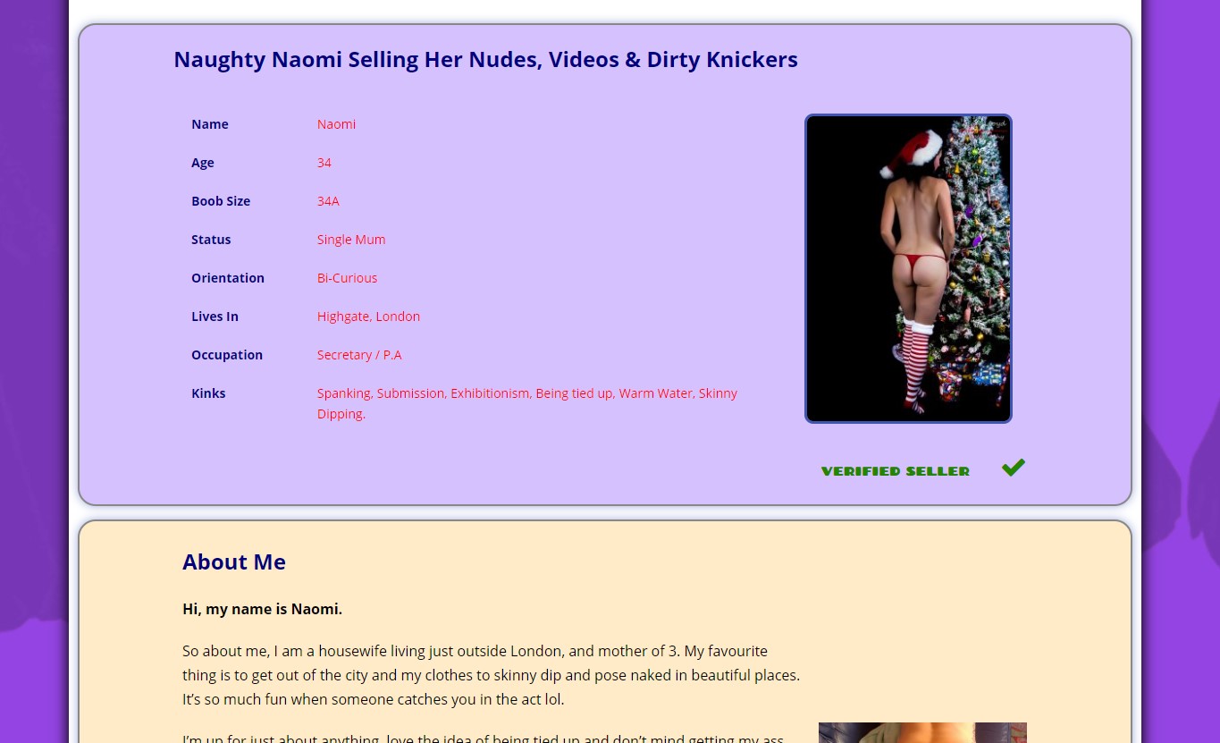 Sell your nudes, videos and dirty knickers now